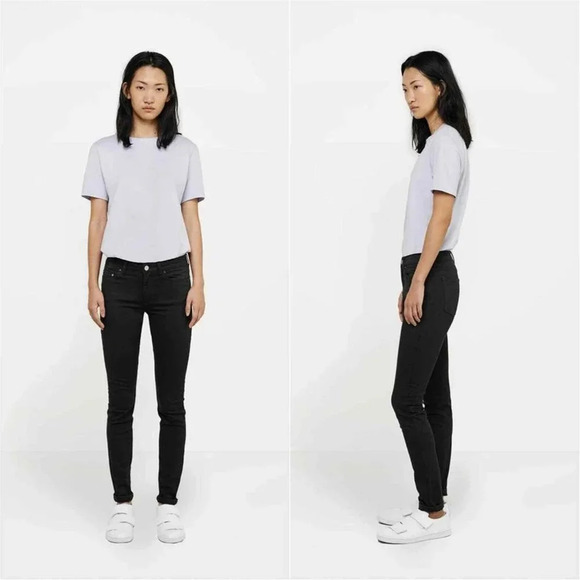 ACNE STUDIOS Mid Rise Skin 5 Black Jean's 26 - Picture 4 of 10